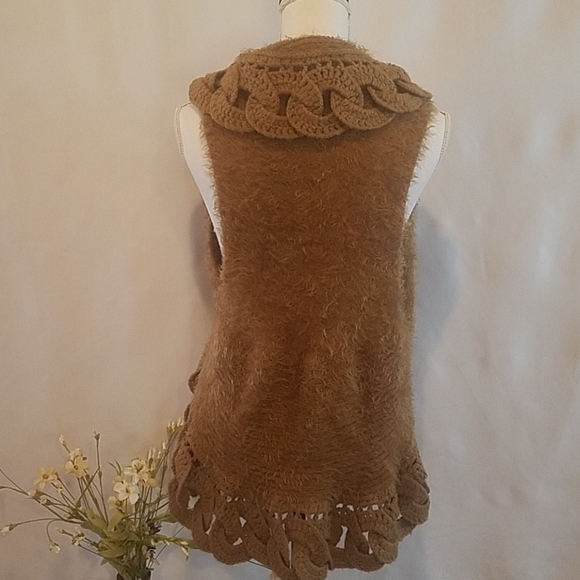 JOHN FASHION Wool Sweater Vest Eyelash Style Sz M - Picture 3 of 9